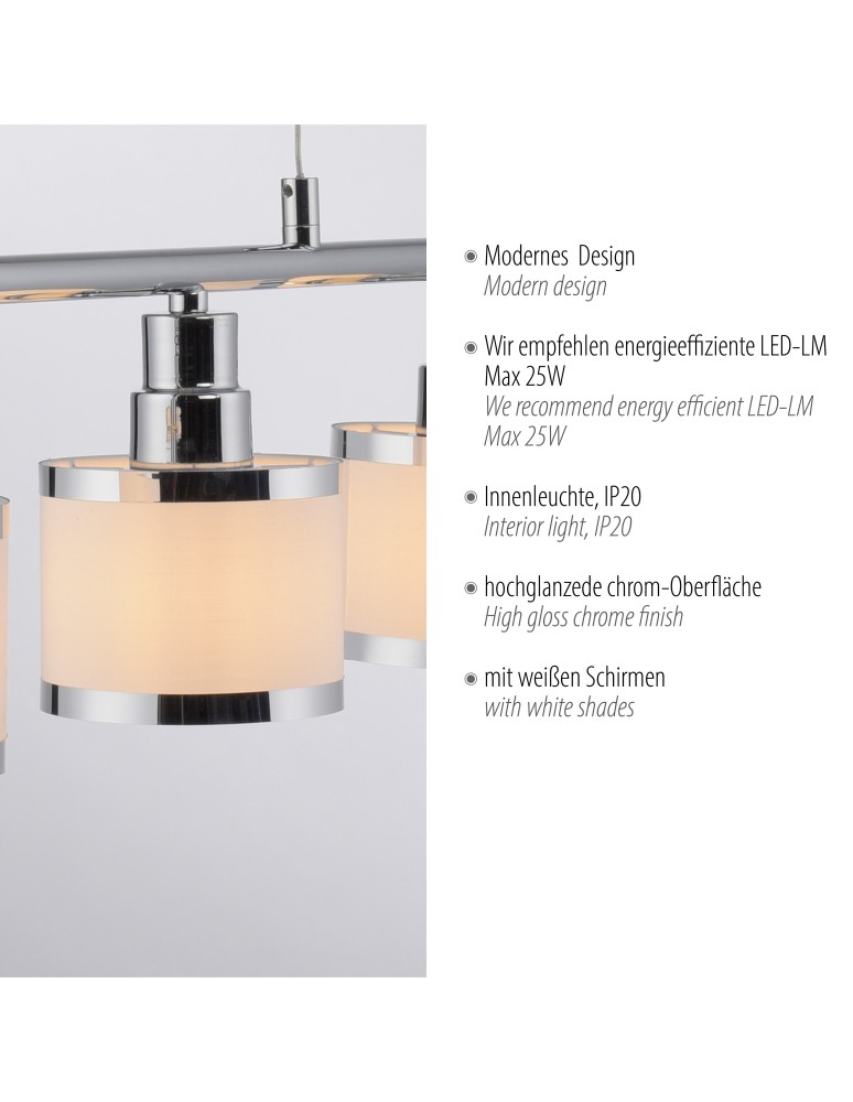 Paul Neuhaus Accor Lampa Wisząca Chrom 15375-17