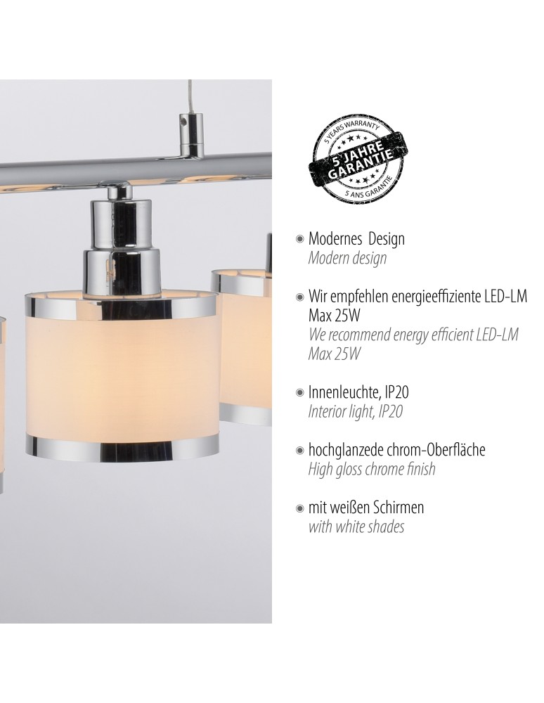 Paul Neuhaus Accor Lampa Wisząca Chrom 15375-17