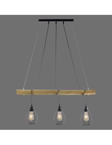 Paul Neuhaus Spring Lampa Wisząca Drewno/Czarny 15526-79