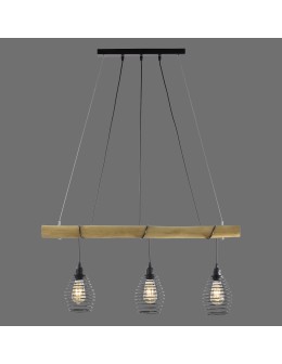 Paul Neuhaus Spring Lampa Wisząca Drewno/Czarny 15526-79