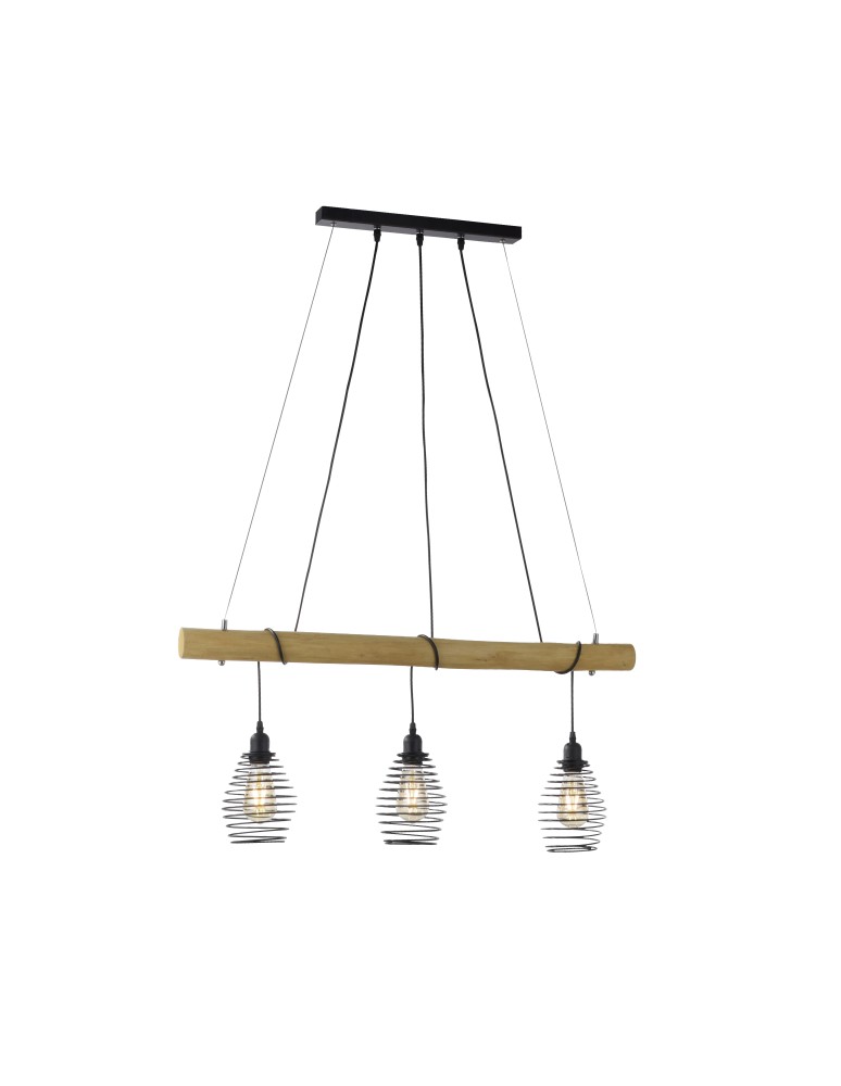 Paul Neuhaus Spring Lampa Wisząca Drewno/Czarny 15526-79