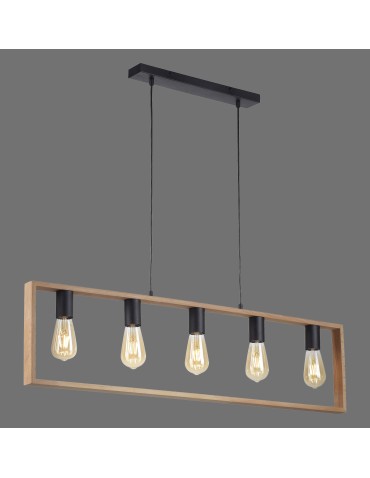 Paul Neuhaus Franky Lampa Wisząca Czarny/Drewno 15653-18
