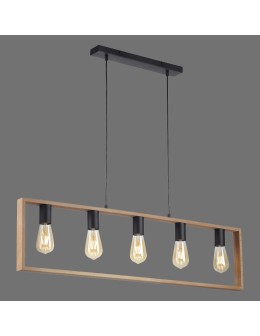 Paul Neuhaus Franky Lampa Wisząca Czarny/Drewno 15653-18