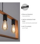 Paul Neuhaus Franky Lampa Wisząca Czarny/Drewno 15653-18