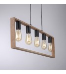 Paul Neuhaus Franky Lampa Wisząca Czarny/Drewno 15653-18