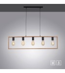 Paul Neuhaus Franky Lampa Wisząca Czarny/Drewno 15653-18