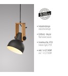 Paul Neuhaus Cup 2.0 Lampa Wisząca Czarny/Drewno 15741-18