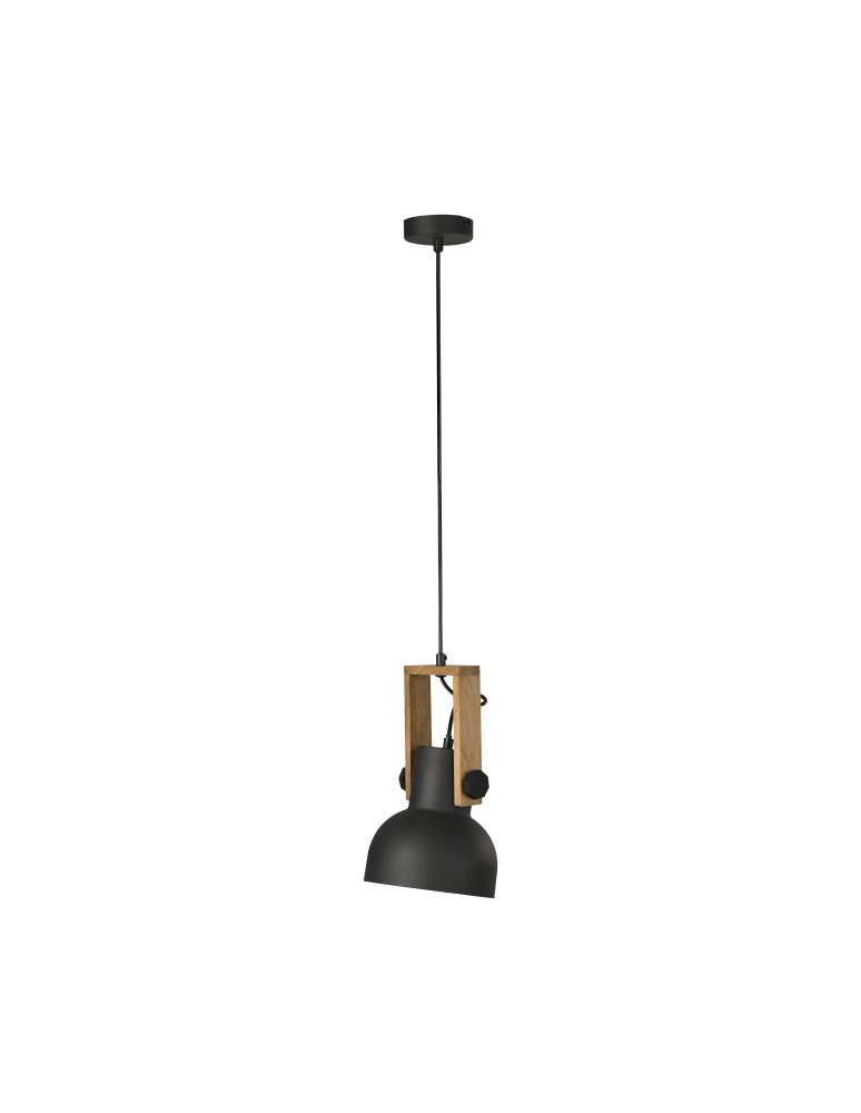 Paul Neuhaus Cup 2.0 Lampa Wisząca Czarny/Drewno 15741-18