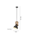Paul Neuhaus Cup 2.0 Lampa Wisząca Czarny/Drewno 15741-18