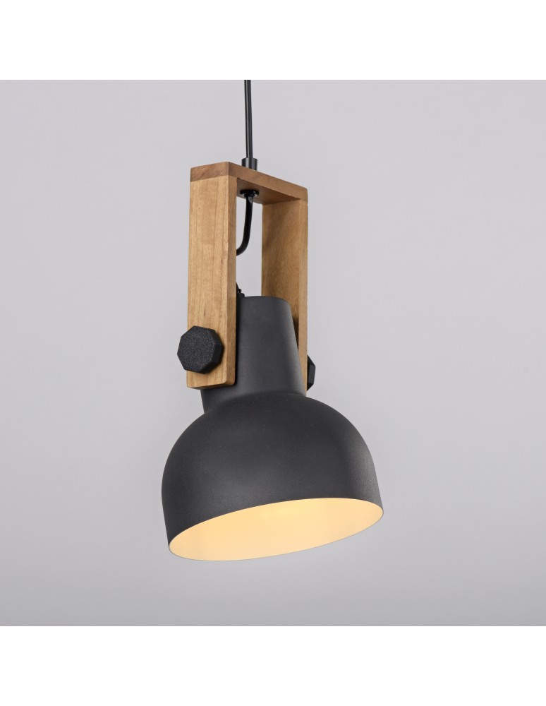 Paul Neuhaus Cup 2.0 Lampa Wisząca Czarny/Drewno 15741-18