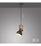 Paul Neuhaus Cup 2.0 Lampa Wisząca Czarny/Drewno 15741-18