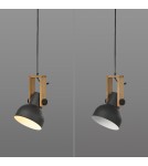 Paul Neuhaus Cup 2.0 Lampa Wisząca Czarny/Drewno 15741-18