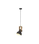 Paul Neuhaus Cup 2.0 Lampa Wisząca Czarny/Drewno 15741-18
