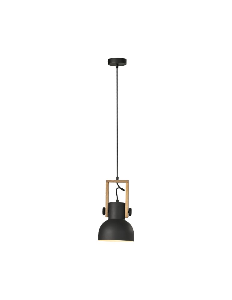 Paul Neuhaus Cup 2.0 Lampa Wisząca Czarny/Drewno 15741-18