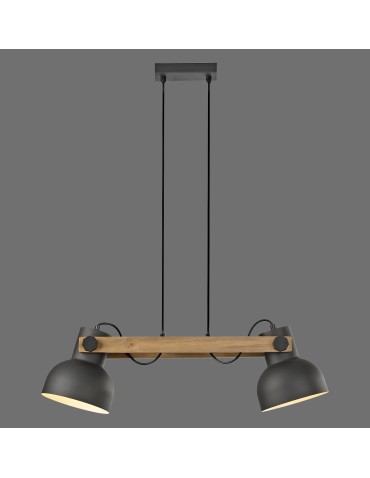 Paul Neuhaus Cup 2.0 Lampa Wisząca Czarny/Drewno 15742-18