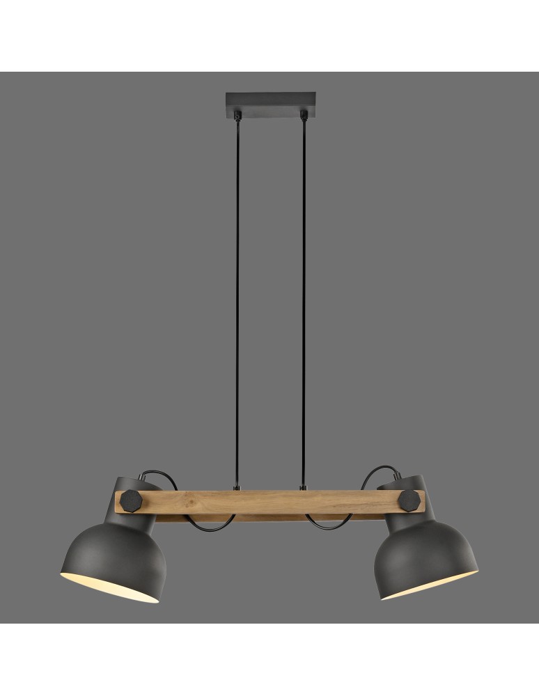 Paul Neuhaus Cup 2.0 Lampa Wisząca Czarny/Drewno 15742-18