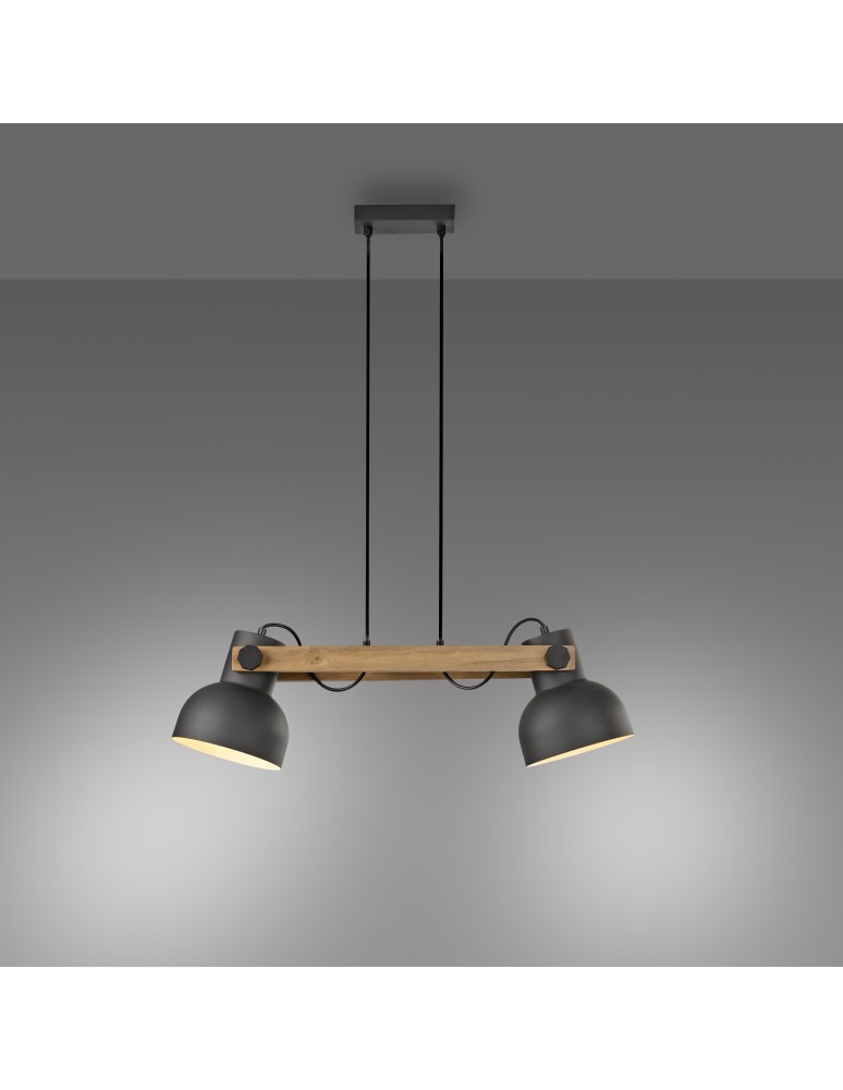 Paul Neuhaus Cup 2.0 Lampa Wisząca Czarny/Drewno 15742-18