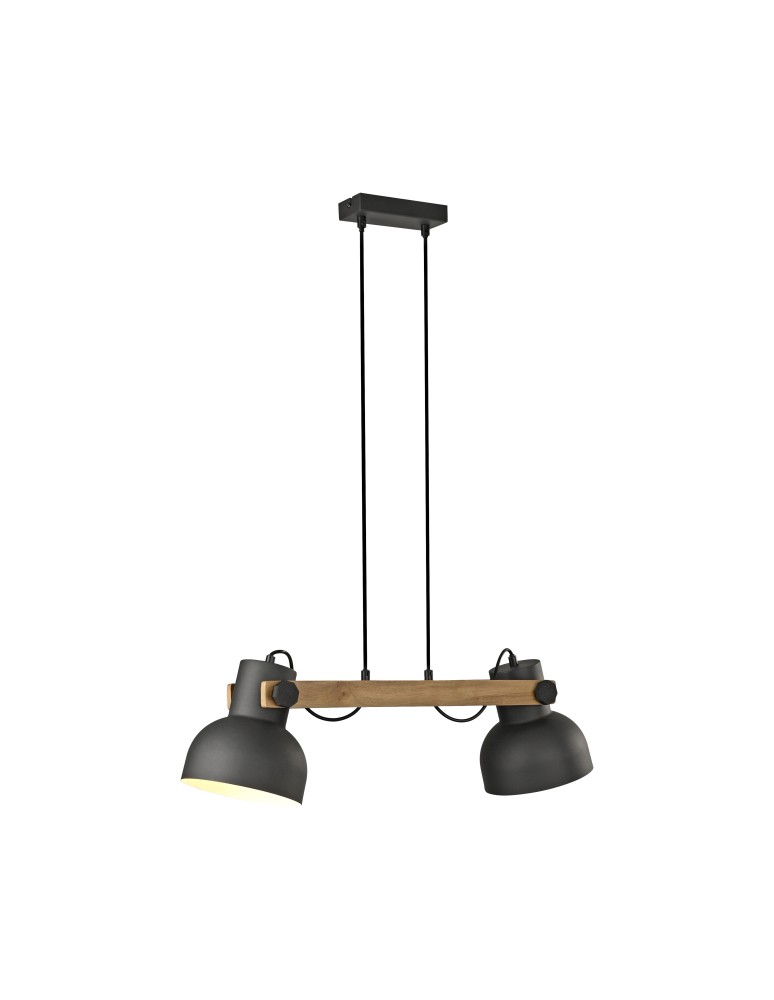 Paul Neuhaus Cup 2.0 Lampa Wisząca Czarny/Drewno 15742-18