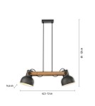 Paul Neuhaus Cup 2.0 Lampa Wisząca Czarny/Drewno 15742-18