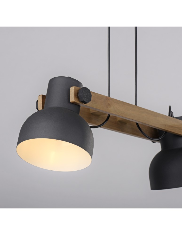 Paul Neuhaus Cup 2.0 Lampa Wisząca Czarny/Drewno 15742-18