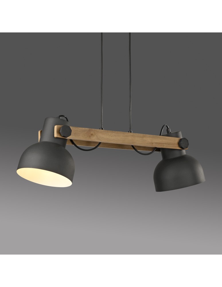 Paul Neuhaus Cup 2.0 Lampa Wisząca Czarny/Drewno 15742-18