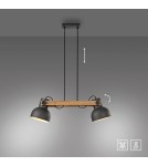 Paul Neuhaus Cup 2.0 Lampa Wisząca Czarny/Drewno 15742-18