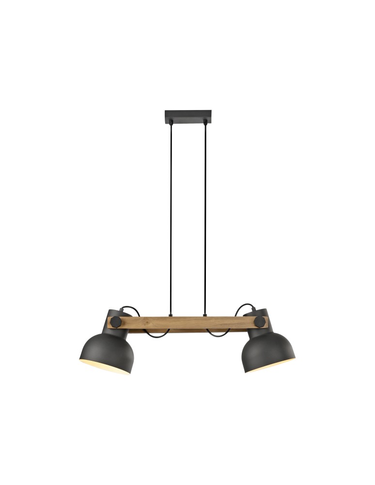 Paul Neuhaus Cup 2.0 Lampa Wisząca Czarny/Drewno 15742-18
