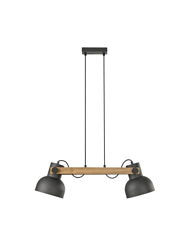 Paul Neuhaus Cup 2.0 Lampa Wisząca Czarny/Drewno 15742-18