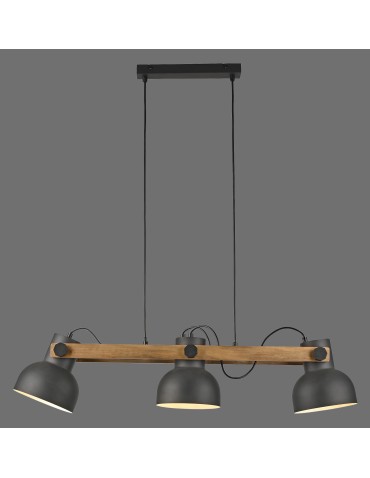 Paul Neuhaus Cup 2.0 Lampa Wisząca Czarny/Drewno 15743-18