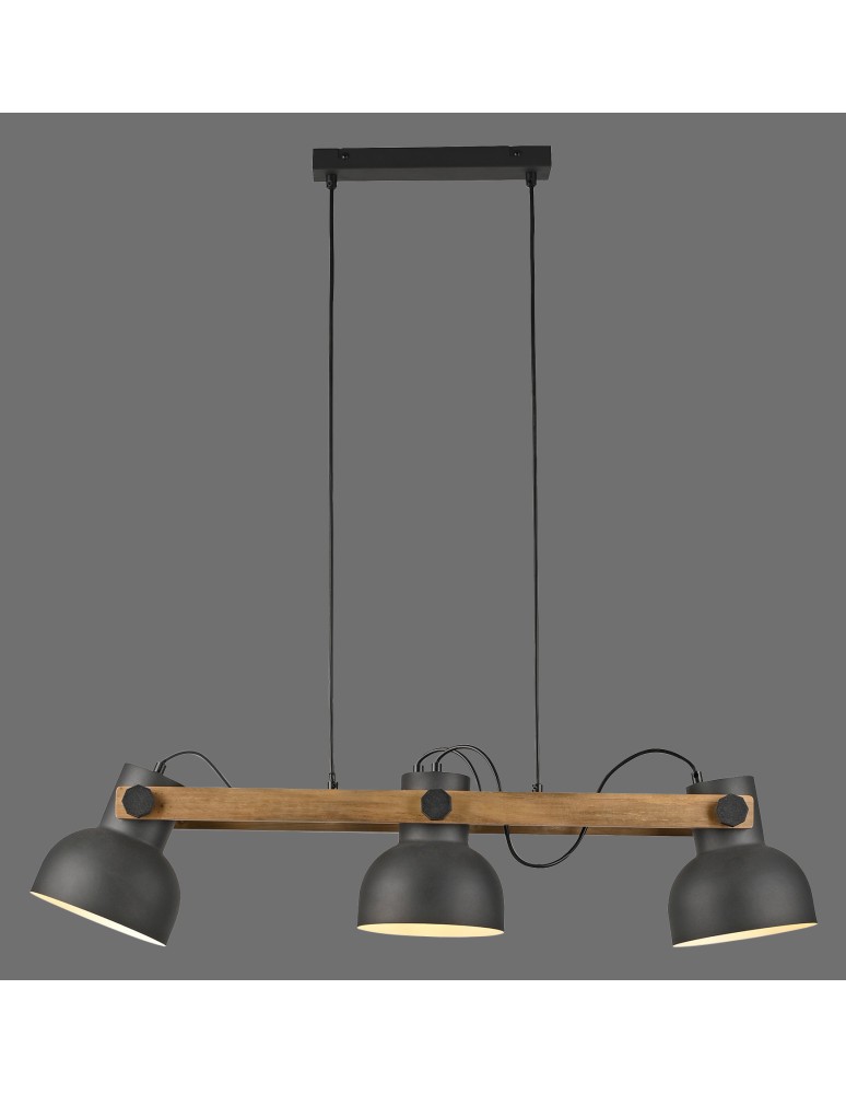 Paul Neuhaus Cup 2.0 Lampa Wisząca Czarny/Drewno 15743-18