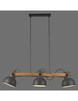 Paul Neuhaus Cup 2.0 Lampa Wisząca Czarny/Drewno 15743-18