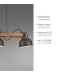 Paul Neuhaus Cup 2.0 Lampa Wisząca Czarny/Drewno 15743-18