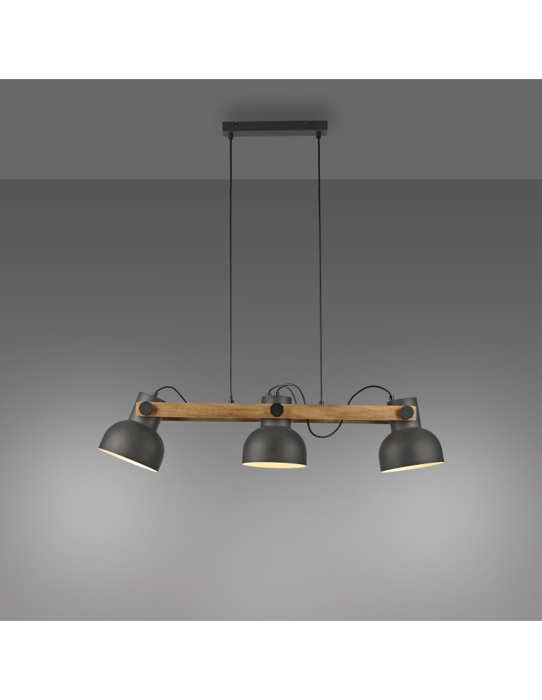 Paul Neuhaus Cup 2.0 Lampa Wisząca Czarny/Drewno 15743-18