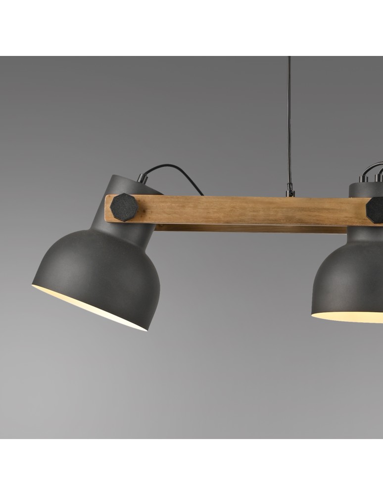 Paul Neuhaus Cup 2.0 Lampa Wisząca Czarny/Drewno 15743-18