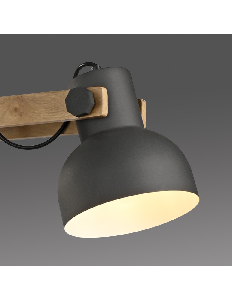 Paul Neuhaus Cup 2.0 Lampa Wisząca Czarny/Drewno 15743-18