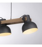 Paul Neuhaus Cup 2.0 Lampa Wisząca Czarny/Drewno 15743-18