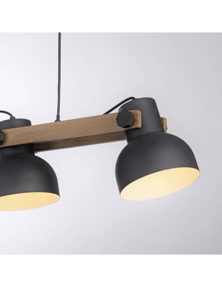 Paul Neuhaus Cup 2.0 Lampa Wisząca Czarny/Drewno 15743-18