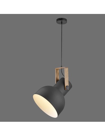 Paul Neuhaus Cup 2.0 Lampa Wisząca Czarny/Drewno 15747-18
