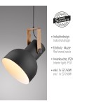 Paul Neuhaus Cup 2.0 Lampa Wisząca Czarny/Drewno 15747-18
