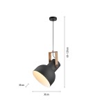 Paul Neuhaus Cup 2.0 Lampa Wisząca Czarny/Drewno 15747-18