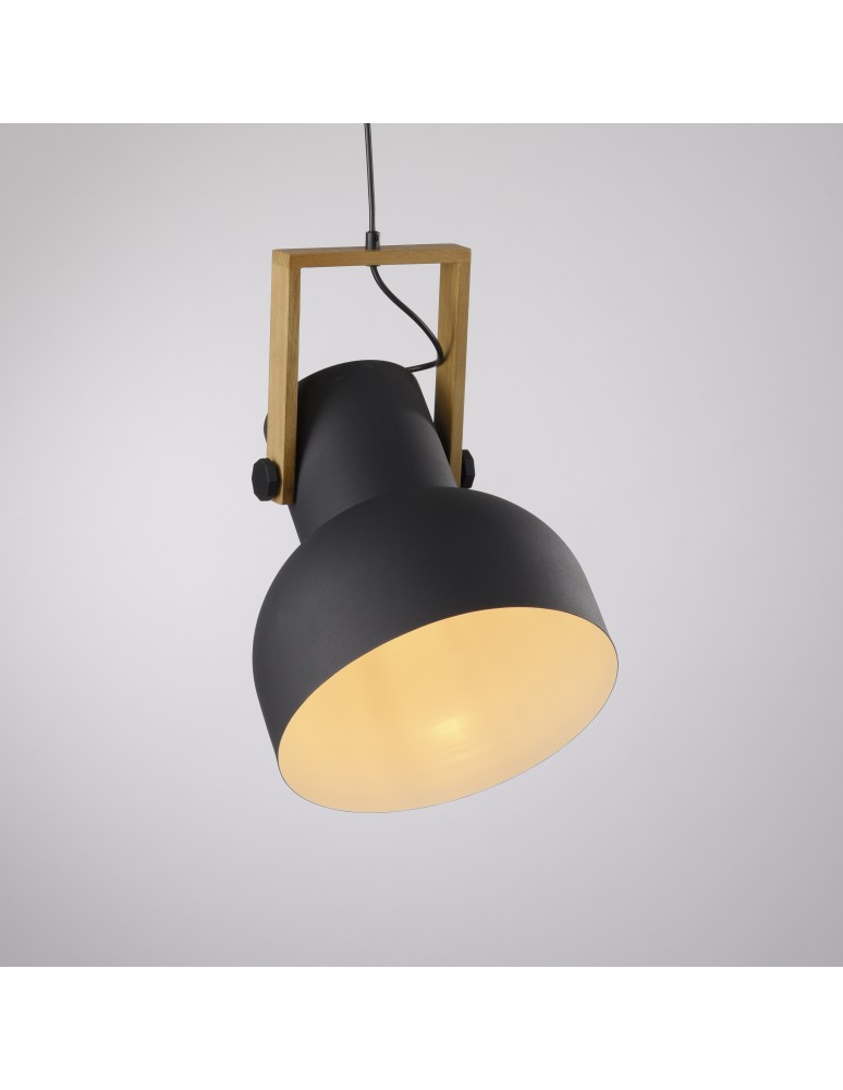 Paul Neuhaus Cup 2.0 Lampa Wisząca Czarny/Drewno 15747-18