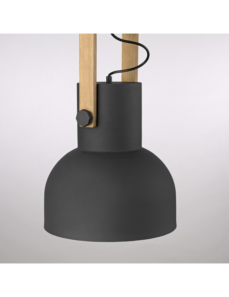 Paul Neuhaus Cup 2.0 Lampa Wisząca Czarny/Drewno 15747-18