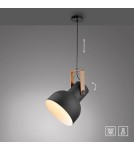Paul Neuhaus Cup 2.0 Lampa Wisząca Czarny/Drewno 15747-18