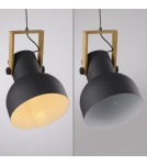 Paul Neuhaus Cup 2.0 Lampa Wisząca Czarny/Drewno 15747-18