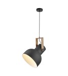 Paul Neuhaus Cup 2.0 Lampa Wisząca Czarny/Drewno 15747-18