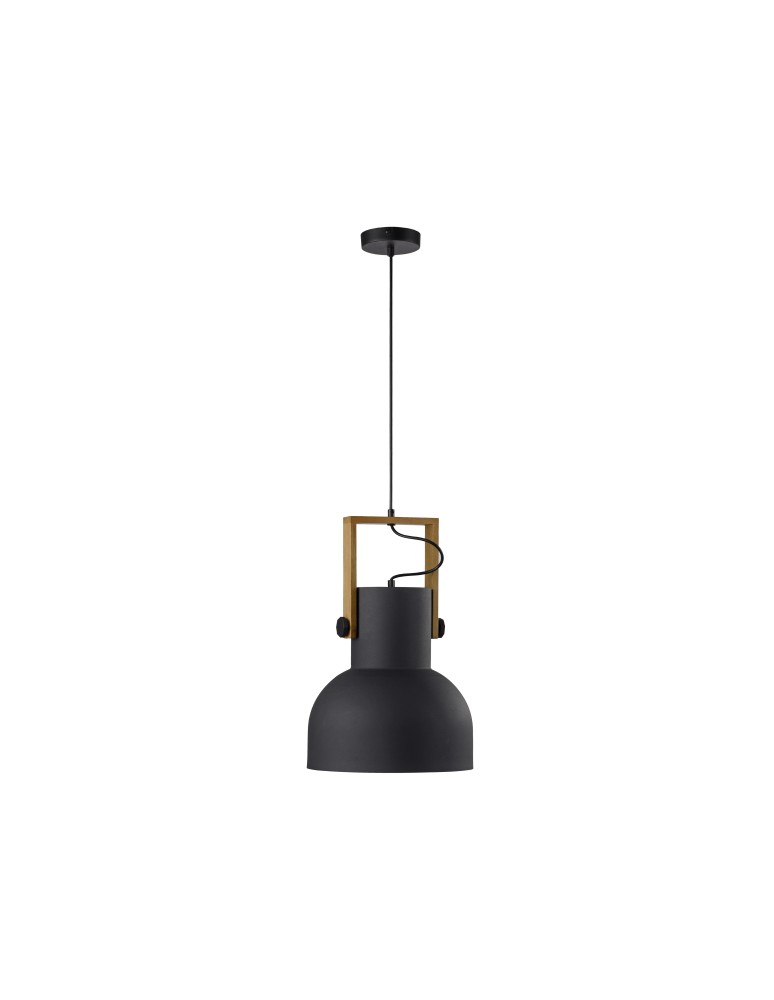 Paul Neuhaus Cup 2.0 Lampa Wisząca Czarny/Drewno 15747-18