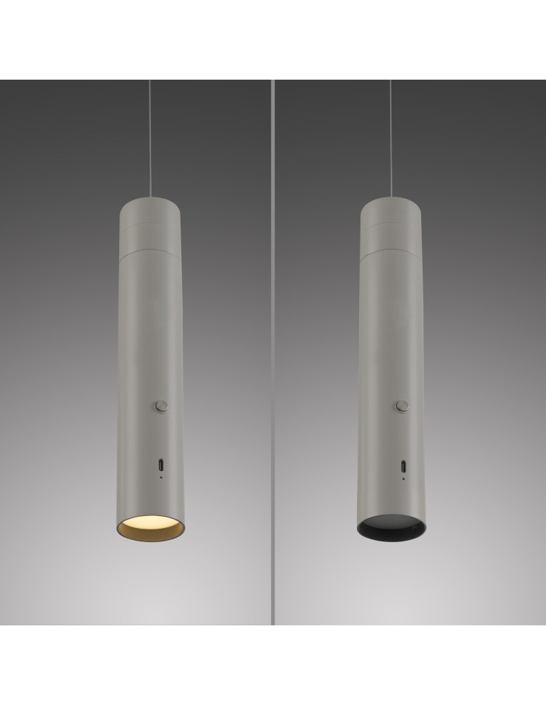 Paul Neuhaus Attach Lampa Wisząca Szary 18281-40