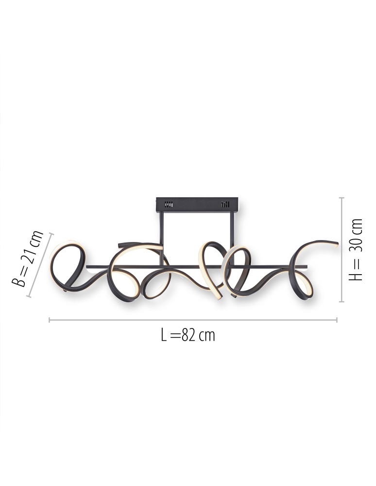 Paul Neuhaus Curls Lampa Sufitowa Czarny 19032-18