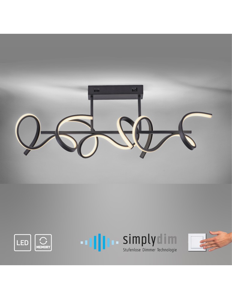 Paul Neuhaus Curls Lampa Sufitowa Czarny 19032-18