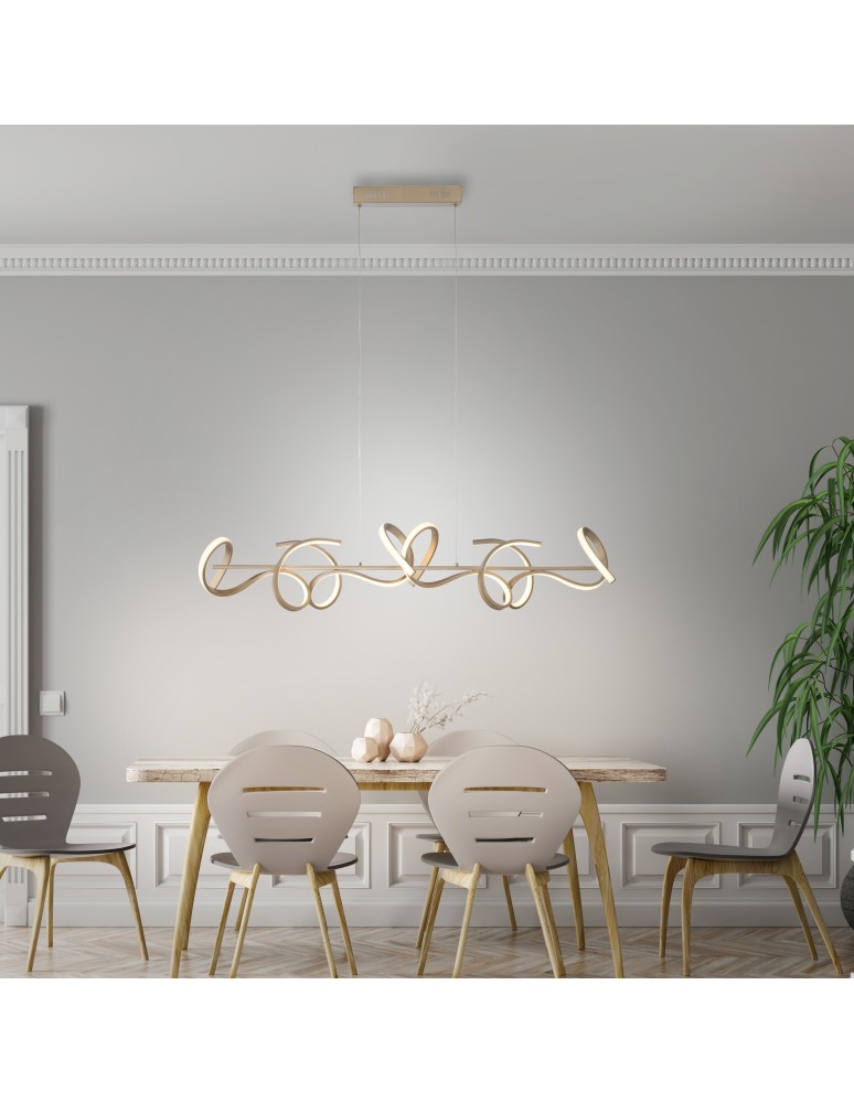 Paul Neuhaus Curls Lampa Wisząca Matowy Mosiądz 19033-60